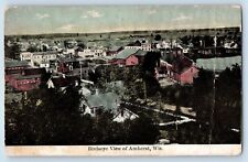 Amherst Wisconsin Postcard Birdseye View Exterior Building c1910 Vintage Antique picture