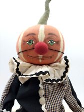Joe Spencer Gathered Traditions POPO Halloween Pumpkin Head Clown Rare Shelf Sit picture
