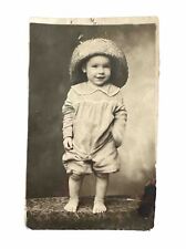 VTG Early 1900's RPPC Toddler Wearing Hat Photo Unposted picture