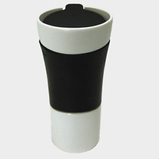 Starbucks 2009 Ceramic Travel Tumbler Coffee Mug Black Rubber Sleeve & Lid 14oz picture