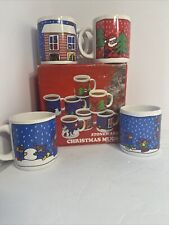 Vintage RARE  S. Anderson Christmas Coffee Mugs 8 Oz. Set of 4 in box. picture