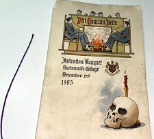 Rare Antique American Phi Gamma Delta Skull Dartmouth College Program Signed NH picture