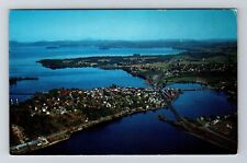 Newport VT-Vermont, Aerial View Town Area, Vintage Postcard picture