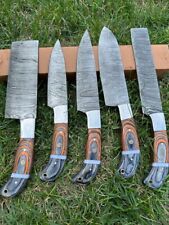Custom Handmade Damascus Steel Chef Knives Set Kitchen Knife Set Full Tang picture