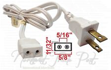 2-Prong Cheater Power Supply Cord for Vintage Solid State TV Stereo Radio 2 Pins picture