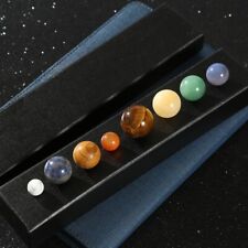 Natural 8 Planets of The Solar System Model Crystal Ball Mineral Gemstones picture