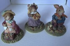 Vintage Resin Bunnies Figurines Set Of 3 picture