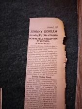 Ot21 Ephemera 1919 article Johnny gorilla olympia madame alyse  picture