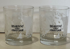 Disaronno Wears Roberto Cavalli Lowball / Old Fashion Liqueur Glasses Set of 2 picture