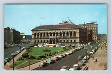 Boston MA-Massachusetts, The Public Library, Outside, Vintage Postcard picture