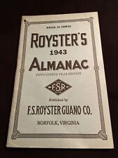Royster's 1943 Almanac 58th Year Edition F.S. Royster Guano Virginia Fertilizers picture