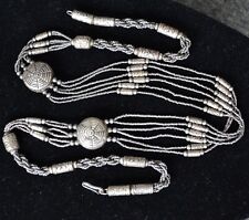 Antique tribal necklace, multistrand sterling silver necklace, Middle East -V236 picture