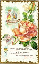 The beauty wins my heart, Dear rose - Thomas Moore - Poem Vintage Postcard SD1 picture