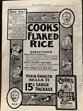 1903 AD~ COOK'S FLAKED RICE BREAKFAST  CEREAL. MATAWAN, NJ. (A0045). picture