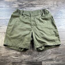 Vintage Boy Scout Shorts Adult 36 Green America BSA Outdoors Stretch Uniform 80s picture