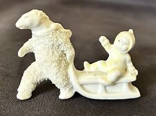 Vintage Hertwig Germany Porcelain Christmas Snowbaby Polar Bear w Friend on Sled picture