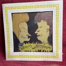 Vintage 1990's MTV Beavis And Butthead Carnival Fair Prize Glass Wall Hanger picture