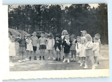 Vintage Photo 1940s, School class gathered together outdoors, 3.5 x 2.5 picture