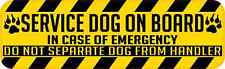 10in x 3in Service Dog on Board Sticker Car Truck Vehicle Bumper Decal picture