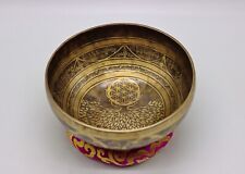 9 inches Special Tree With Flower of Life Carving Singing Bowl From Nepal. picture