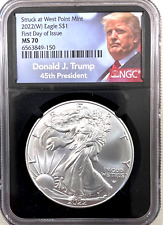 2022 (W) American Silver Eagle $1  NGC MS70 FIRST DAY OF ISSUE - TRUMP 🇺🇸 picture