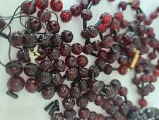 antique,victorian,ruby red glass,beads,garnet,?,ABSOLUTELY ONE IN A MILLION picture