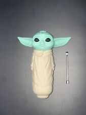 Little Collectible Baby Yoda Grogu Silicone Pipe Star Wars, 9 Hole Glass Bowl 14 picture