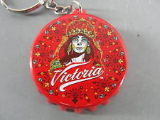 VICTORIA BEER BOTTLE CAP OPENER LOT 50 DAY OF THE DEAD RED KEY CHAIN CHARM NEW picture