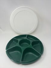 Tupperware Divided Vegetable Party Serving Center Tray #1665 Hunter Green picture