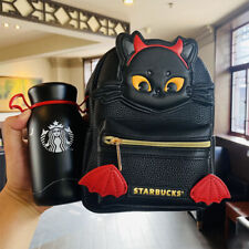 New 2021 Starbucks China Halloween 12oz SS Vacuum Cup With Black Cat Backpack picture
