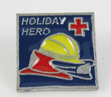 VINTAGE RARE - HOLIDAY HERO - VINTAGE LAPEL HAT PIN - RED CROSS - USA  picture