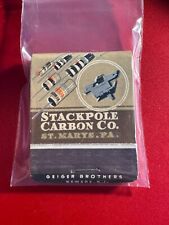 MATCHBOOK - STACKPOLE CARBON CO - ST. MARYS, PA - UNSTRUCK picture