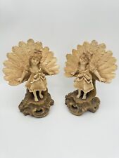 Pair Of Victorian Style Mantle Figurines Depicting Young Girl AS IS picture