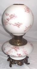 Antique GWTW Victorian AL&B Milk Glass Kerosene Oil Parlor Lamp picture