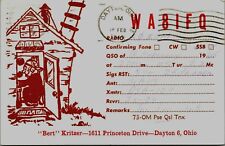 Vtg Ham Radio CB Amateur QSL QSO Card Postcard OHIO WA8IFQ DAYTON 1965 picture