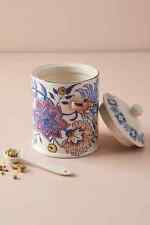 NEW NWT Anthropologie Calden Canister Jar Tea Sugar Floral Fantasy Sold Out picture
