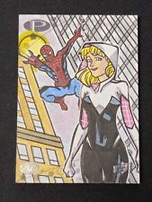 Marvel Spider-Man&Gwen Marvel Sketch Card Aritst Rich Henneman 2021 UD Premier picture