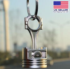 Piston Keychain Connecting Rod Car Engine Silver Metal 3D Keyring Key Chain Big picture