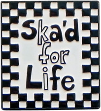 Ska'd for life Checkered Enamel Lapel Pin Badge Brooch picture