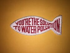 Vintage environmental patch, You're the solution to water pollution patch picture