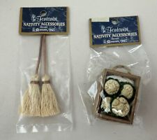 FONTANINI ITALY NATIVITY VILLAGE MARKETPLACE ACCES. LOT - BROOMS & BREAD BASKET picture