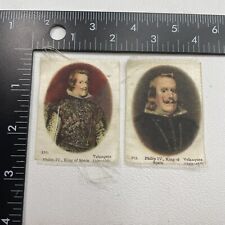 Vtg BDV Cigarettes Old Masters Tobacco 2 Silk Lot PHILIP IV KING OF SPAIN 27H2 picture