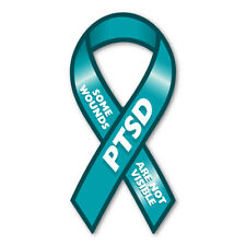 Ribbon Magnet, PTSD Awareness, Support, Some Wounds Not Visible, 3.75