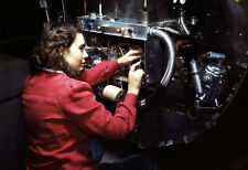 1942 Female Working on B-25 Bomber for WWII Vintage Old Photo 13