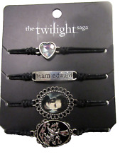 The Twilight Saga Team Edward Cullen Crest Vampire Cord Bracelet 4 PC Set NEW picture