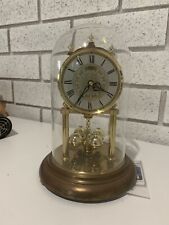 Working RARE Vintage HERMLE Dual Chime Glass Cloche Dome Clock West Germany picture