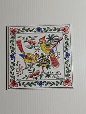 Ceres Coimbra Hand Painted Birds Nest Ceramic Tile Wall Trivet Mosaic Decoration picture