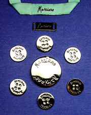 MARCIANO replacement buttons 7 Anodized dark silver tone metal good used cond. picture