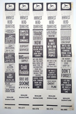 Vtg 1962 JOHN DEERE Tractor Dealership Sample NEWSPAPER ADVERTISEMENTS Ad Proofs picture