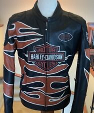 HARLEY DAVIDSON Men’s Size XL Leather “Flame” Racing Jacket picture